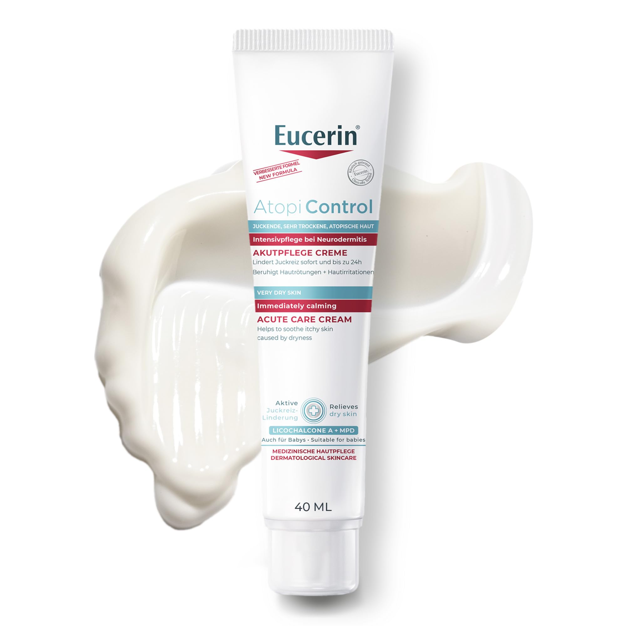 EUcerin Atopicontrol Acute Care Cream, 40 ml, White