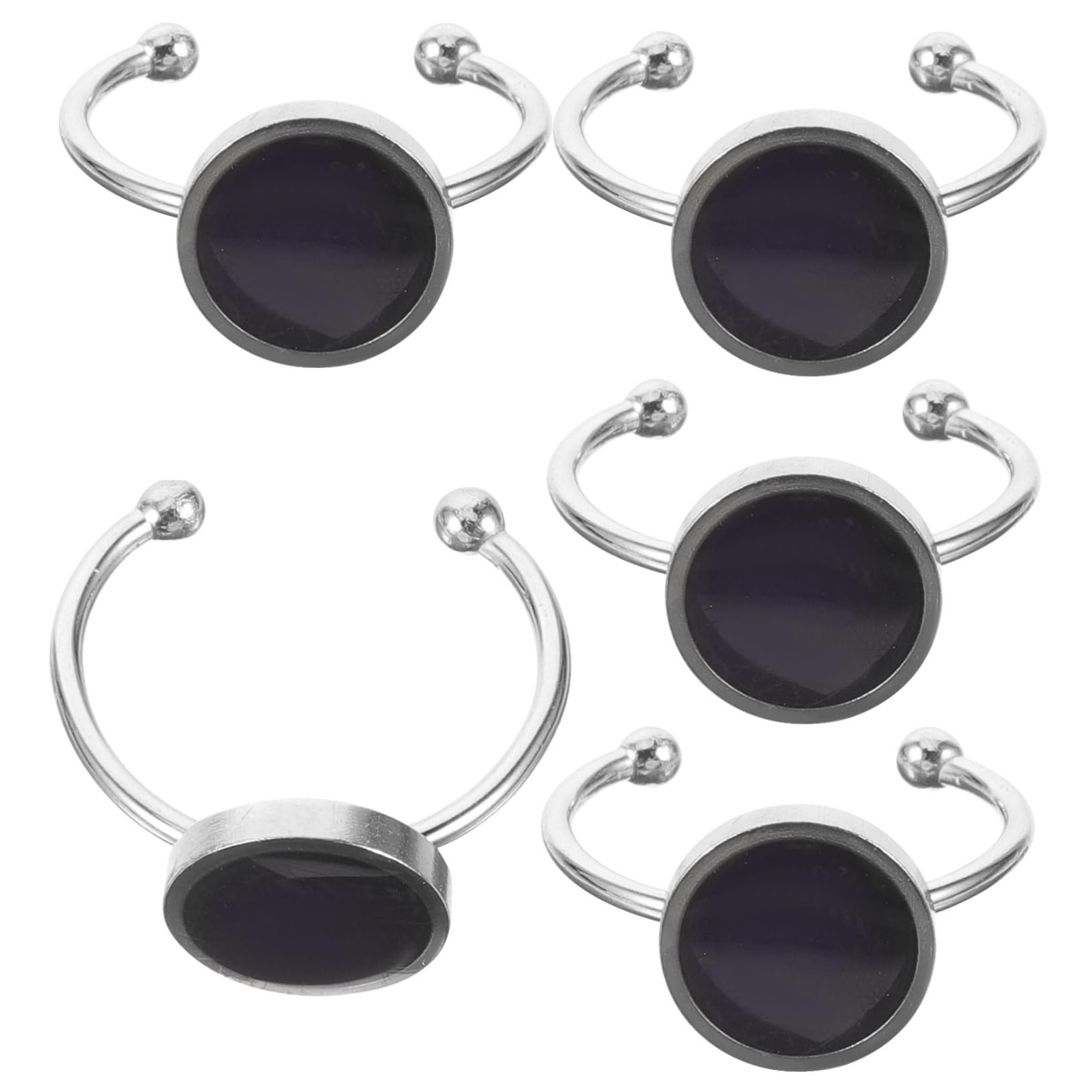 GLSTOY 5pcs Women's Changing Mood Ring Stainless Steel Temperature Change Ring for DIY Jewelry Making Open Mood Band