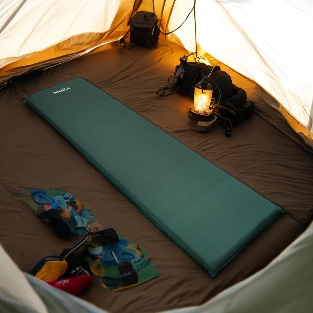 Colchoneta autoinflable, estera de senderismo, colchón de camping de 5 cm de espesor, autoinflable, cómoda colchoneta para dormir para acampar, actividades al aire libre, senderismo, viajes, tienda de