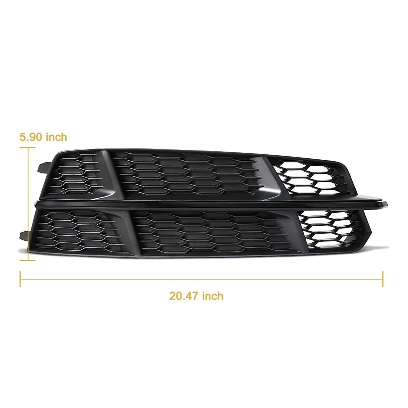 Rejilla De Radiador 2 Uds Cubierta De Luz Parachoques Delantero Coche Para A6 C7 A6L Para SLine 2015-2018 Lámpara Antiniebla Honeycomb Hex Grill 4G0807681AN Parrilla Parachoques(Black Right)