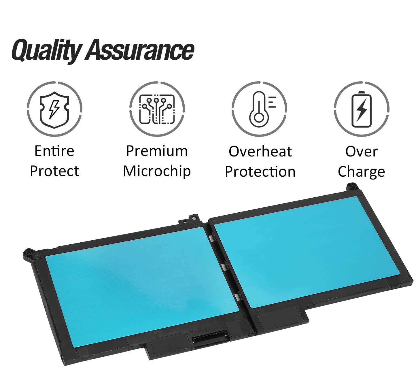 F3YGT Batterie pour Dell Latitude 12 7000 7280 7290 Latitude 13 7000 7380 7390 7480 7490 E7480 E7280 P29S002 P73G002 Notebook 0F3YGT DM3WC DM6WC 0DM3WC 2X39G KG7VF V4940 451-BBYE 7.6V 60Wh