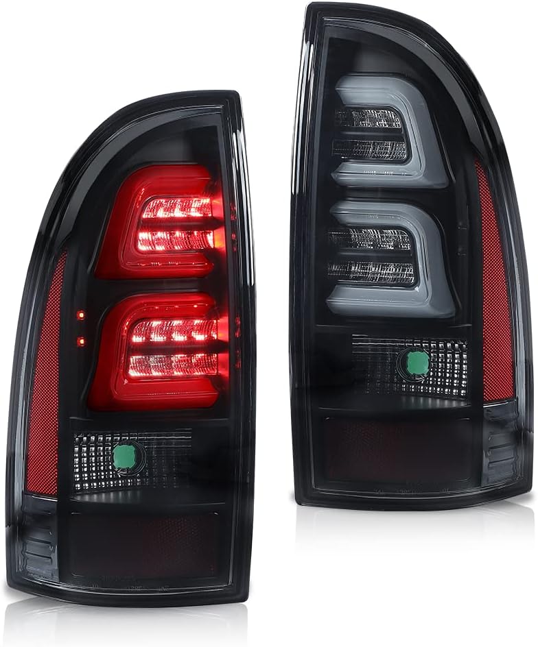 G-PLUS Pair LED Tail Lights Assembly Rear Brake Lamp Fit Toyota Tacoma 2005-2015 Left & Right 8155004150, 8156004150, 8156104150, 8155104150 Smoky Lens Black Housing Luces Traseras