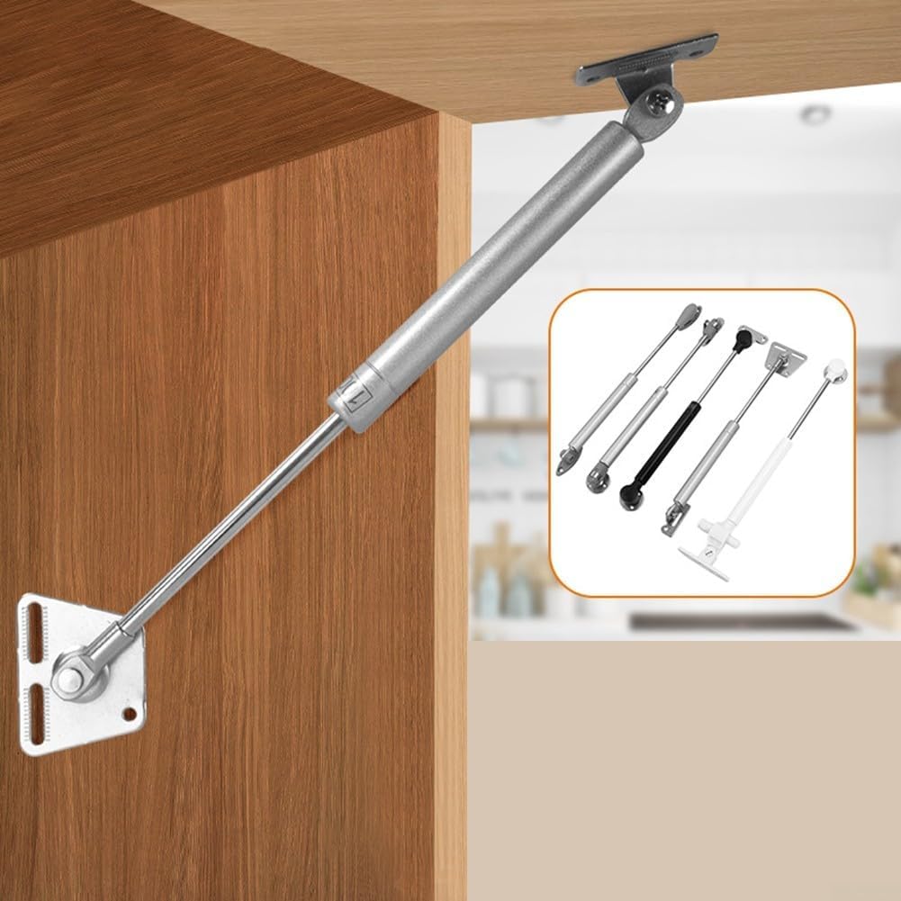 Amortiguador de gas 100N para puertas de gabinete, soporte de elevación hidráulico, mecanismo de cierre suave, fácil de instalar, accesorios de gabinete, amortiguador de cocina (4 unidades)