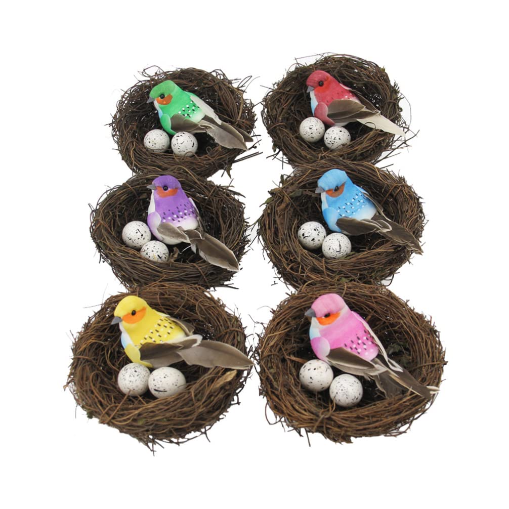 Beavorty Decorazione Casetta per Uccelli Simulata Rotonda 6 Set in Schiuma