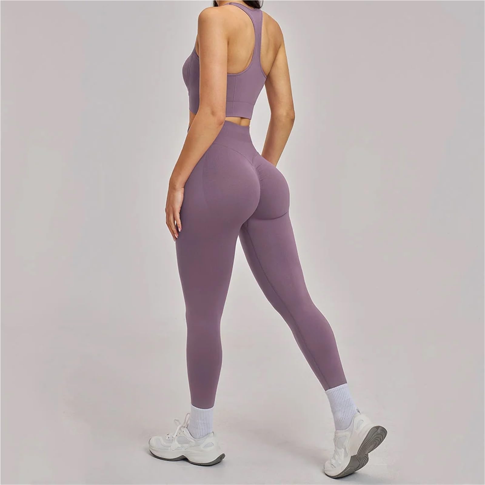 Conjunto Deportivo Mujer Conjunto de Yoga 2 uds., trajes deportivos sin costuras, sujetador a prueba golpes, mallas cintura alta, ropa gimnasio