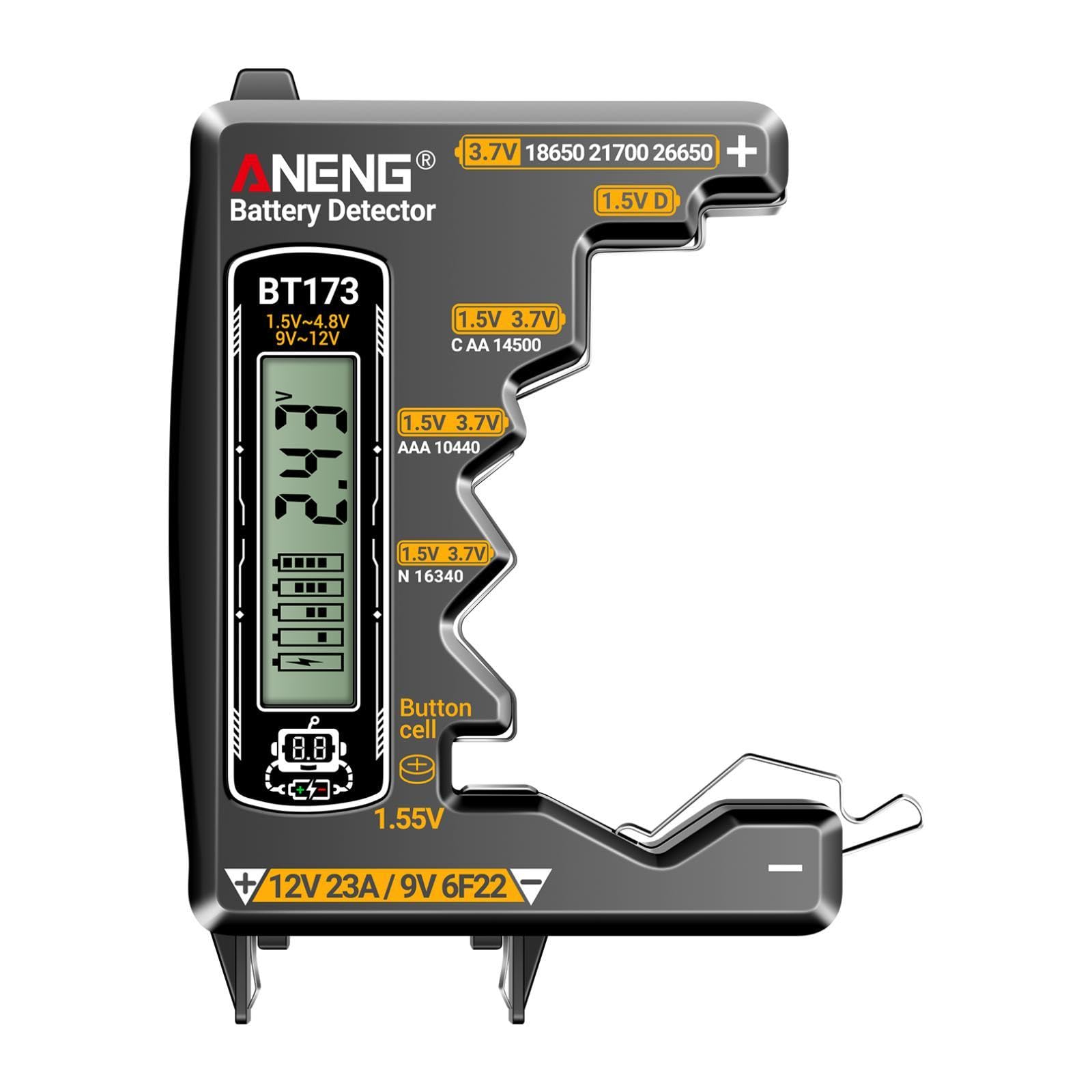 MYADDICTION Battery Tester Digital Multipurpose Small Battery Tester for Home Use 9V C/D