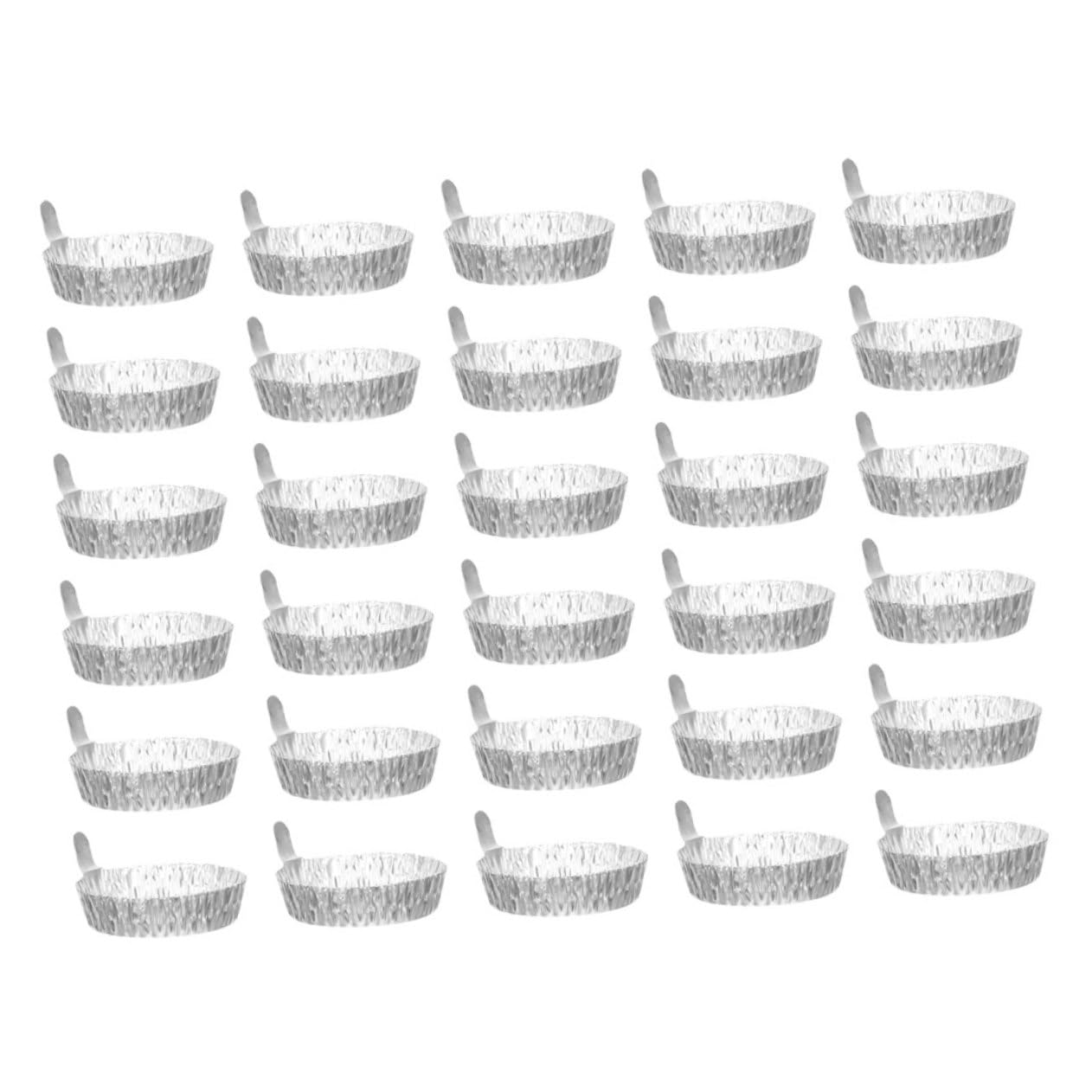 KICHOUSE Versatile Laboratory Equipment 30pcs Aluminum Weighing Handle Dish Trays for Weighing Powders Liquids