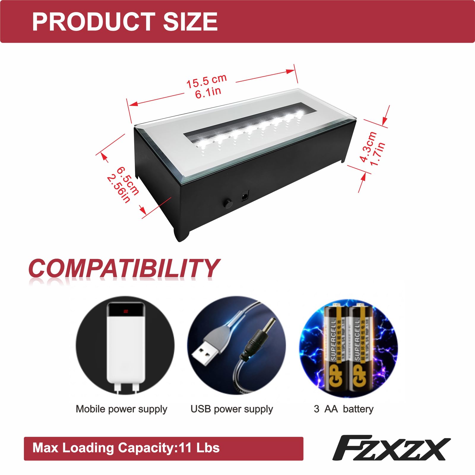 Amazon.co.jp : FZXZX LED 長方形 ライト ディスプレイ ベース