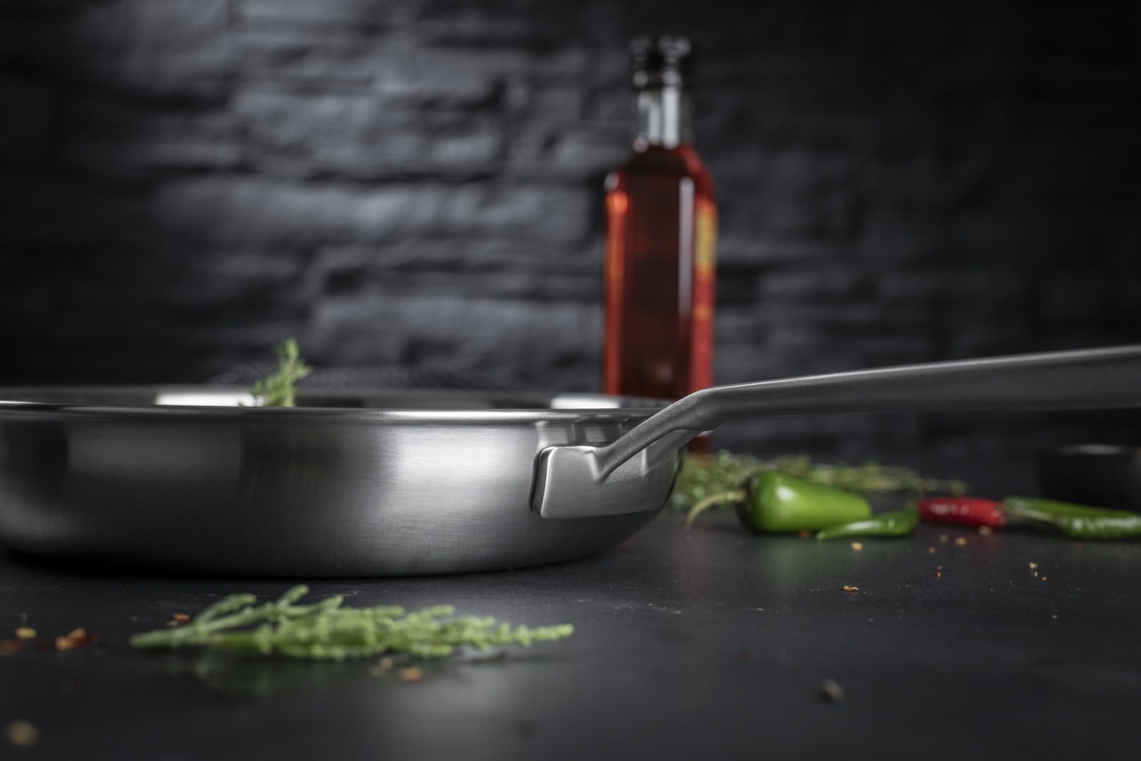 Kuhn Rikon Culinary Fiveply Oven Proof Uncoated Stainless Steel & Aluminium Frying Pan with Welded Stay-Cool Handle, 20cm. Induction Safe Pan. Dishwasher Safe Cookware Guarantee - Image 3