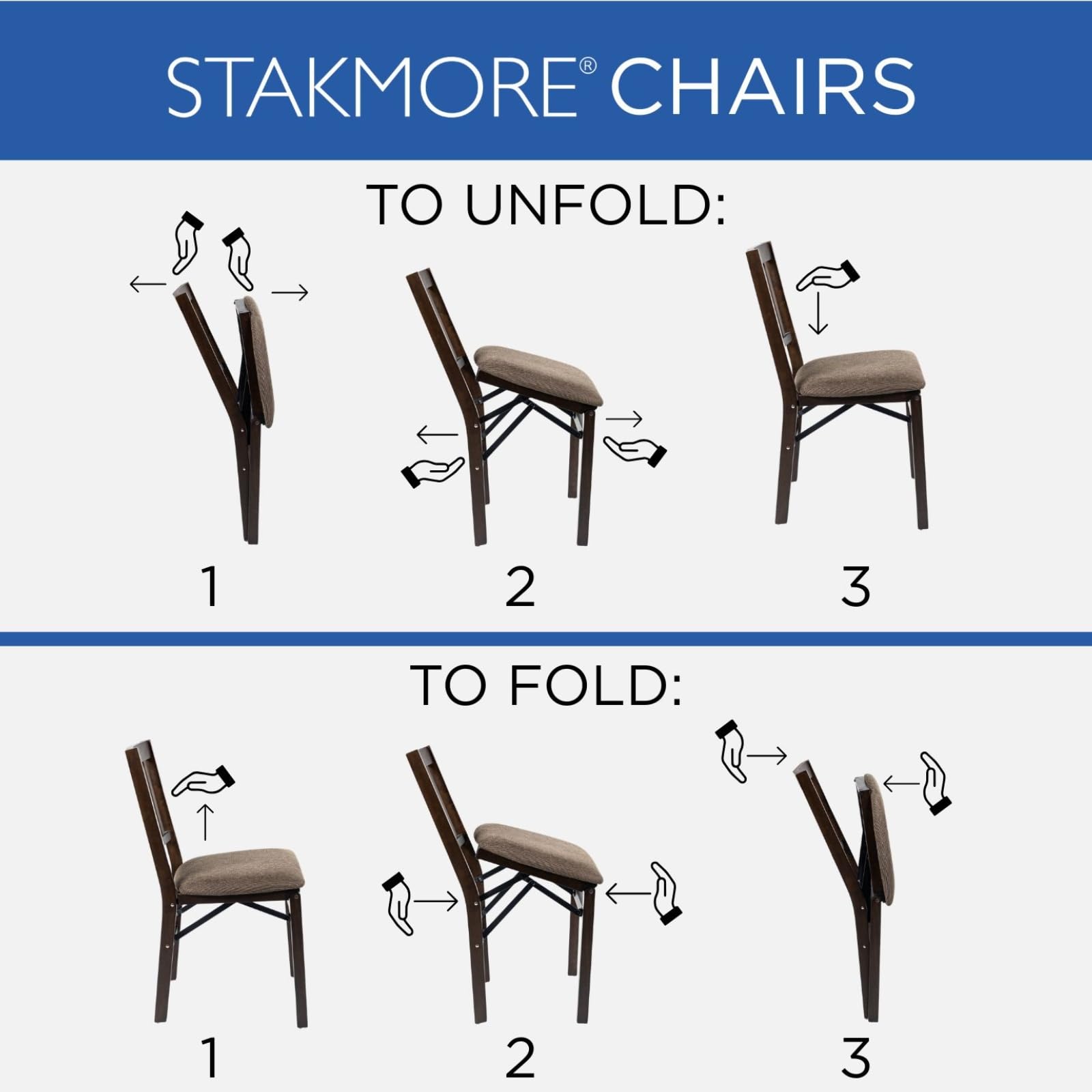 MECO STAKMORE Shaker-Silla Plegable con Acabado Fruta, 2 Unidades, Madera frutal