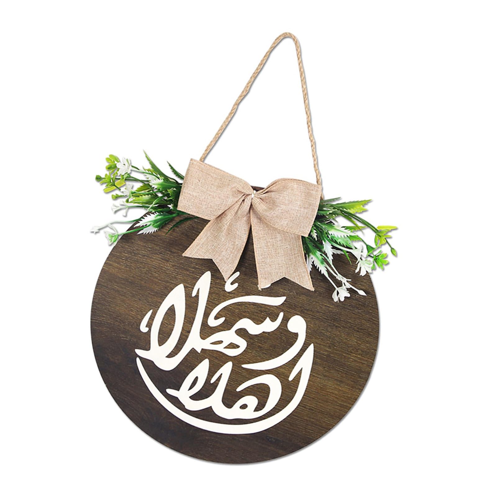Wooden Door Sign Hanging Ornament Middle Eastern Festival Festival Welcome Sign for Entrance Door Home Decoration Theme Party Decoration
