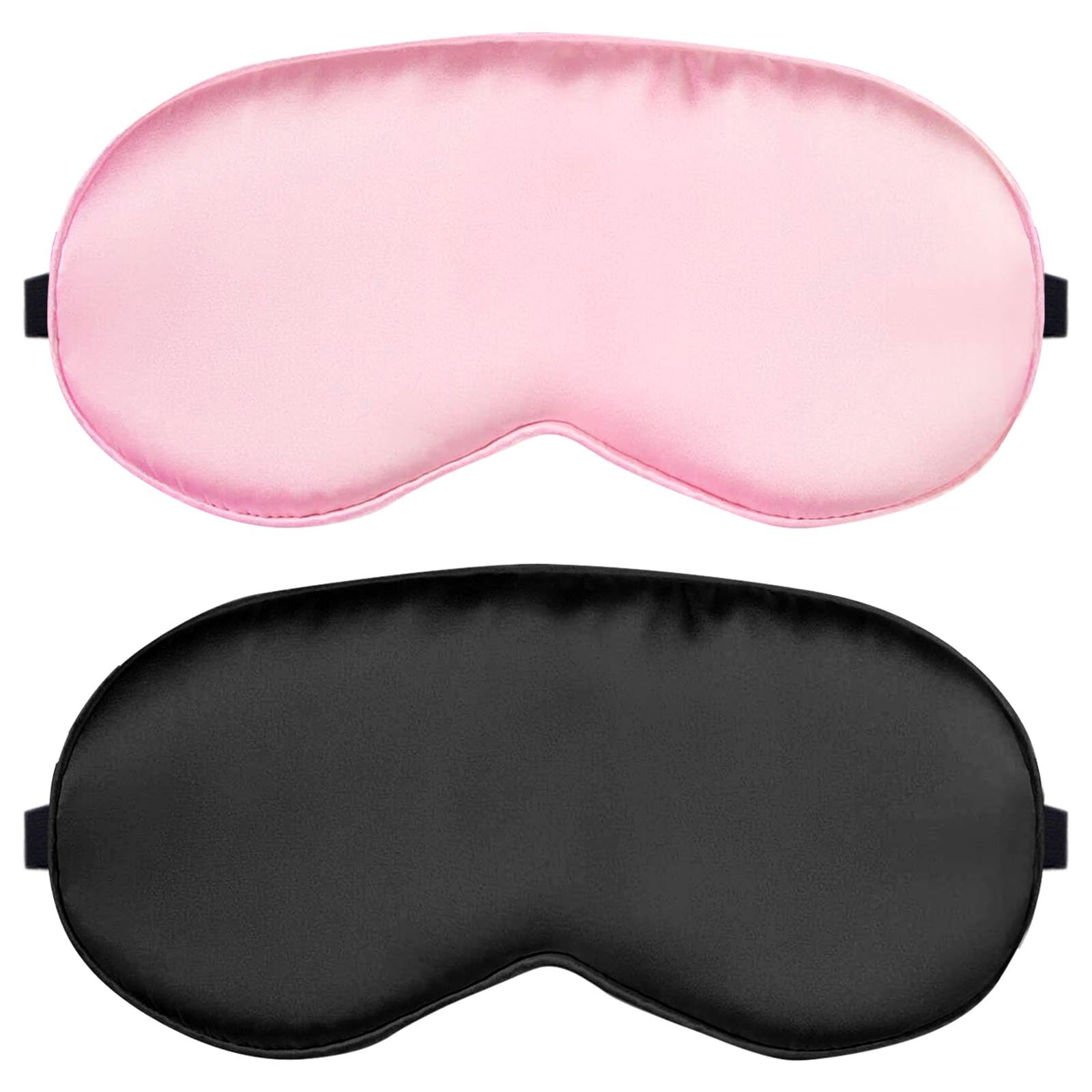 GWAWG2pcs Double-Sided Silk Sleep Mask, Silk Shading Zero Pressure Sleep Mask, 100% Shading Mask, with Elastic Band, Suitable for Sleeping, Traveling, Napping, Women, Men
