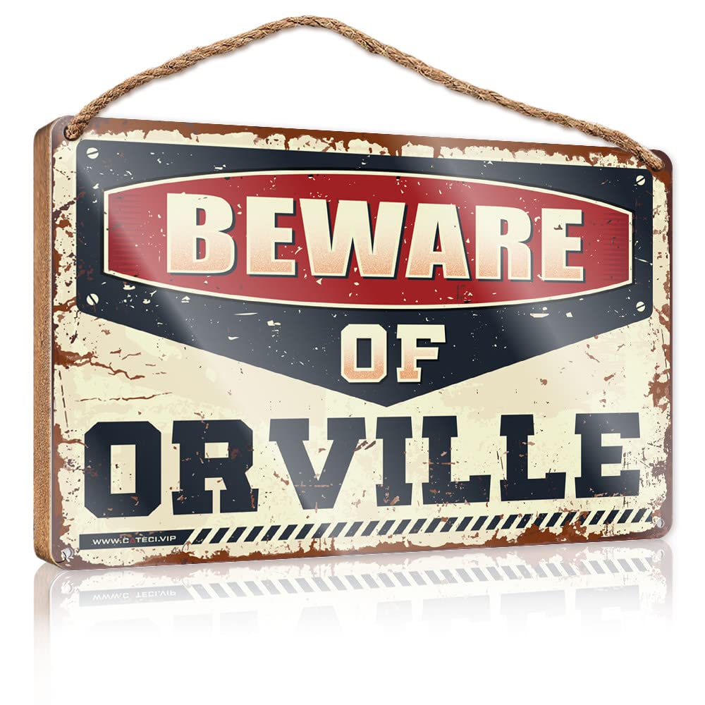 FZFN Winter Door Sign Beware Of Orville Wooden Sign Room Decor For Men Wood Sign With Sayings(15X28CM)