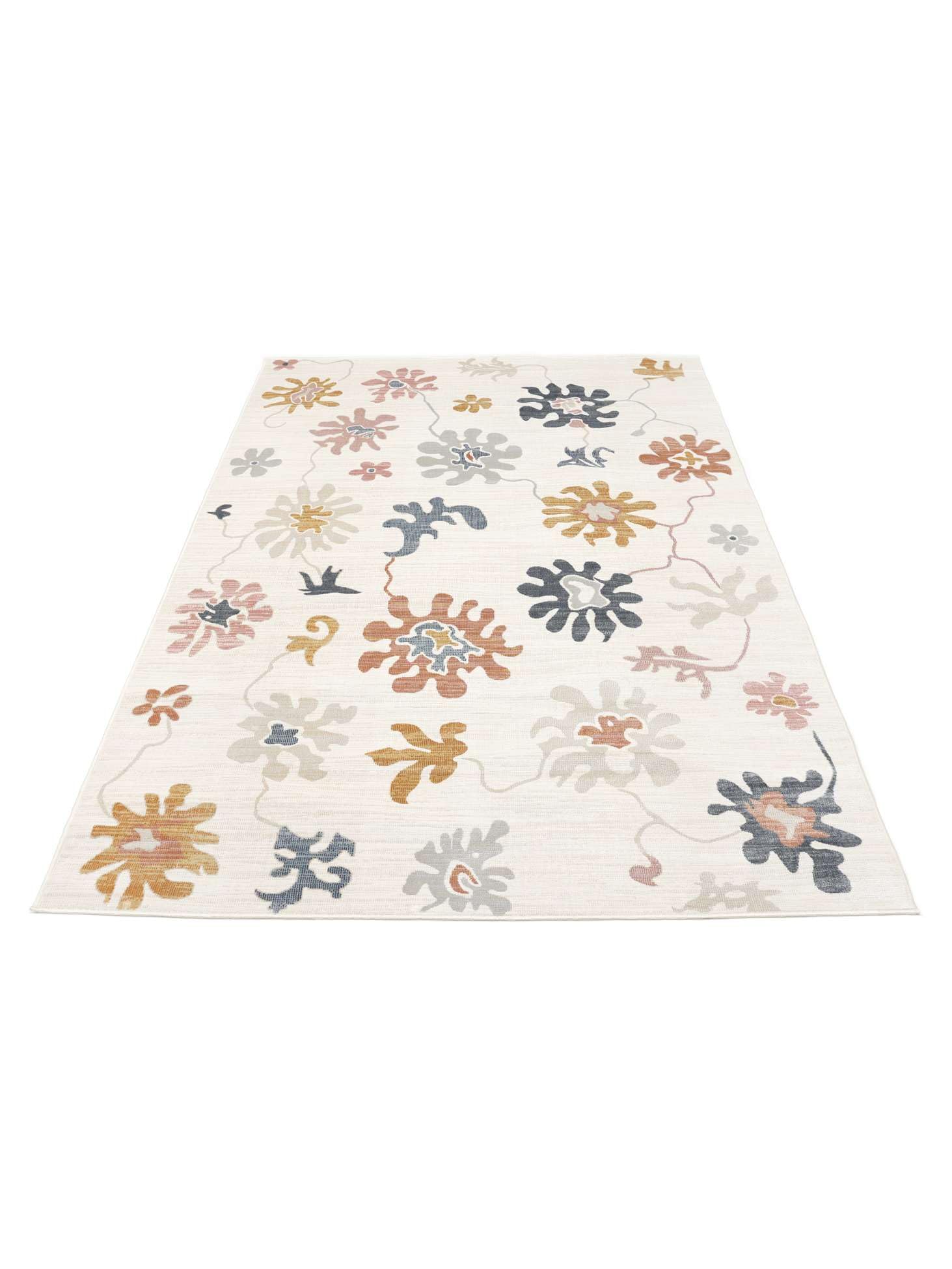 RugVista Blush Flower Alfombra, 200 x 300 cm, Pastel Multicolor | Modernas, Rectangular, Pelo corto, Lavado a mano, Oeko-Tex 100
