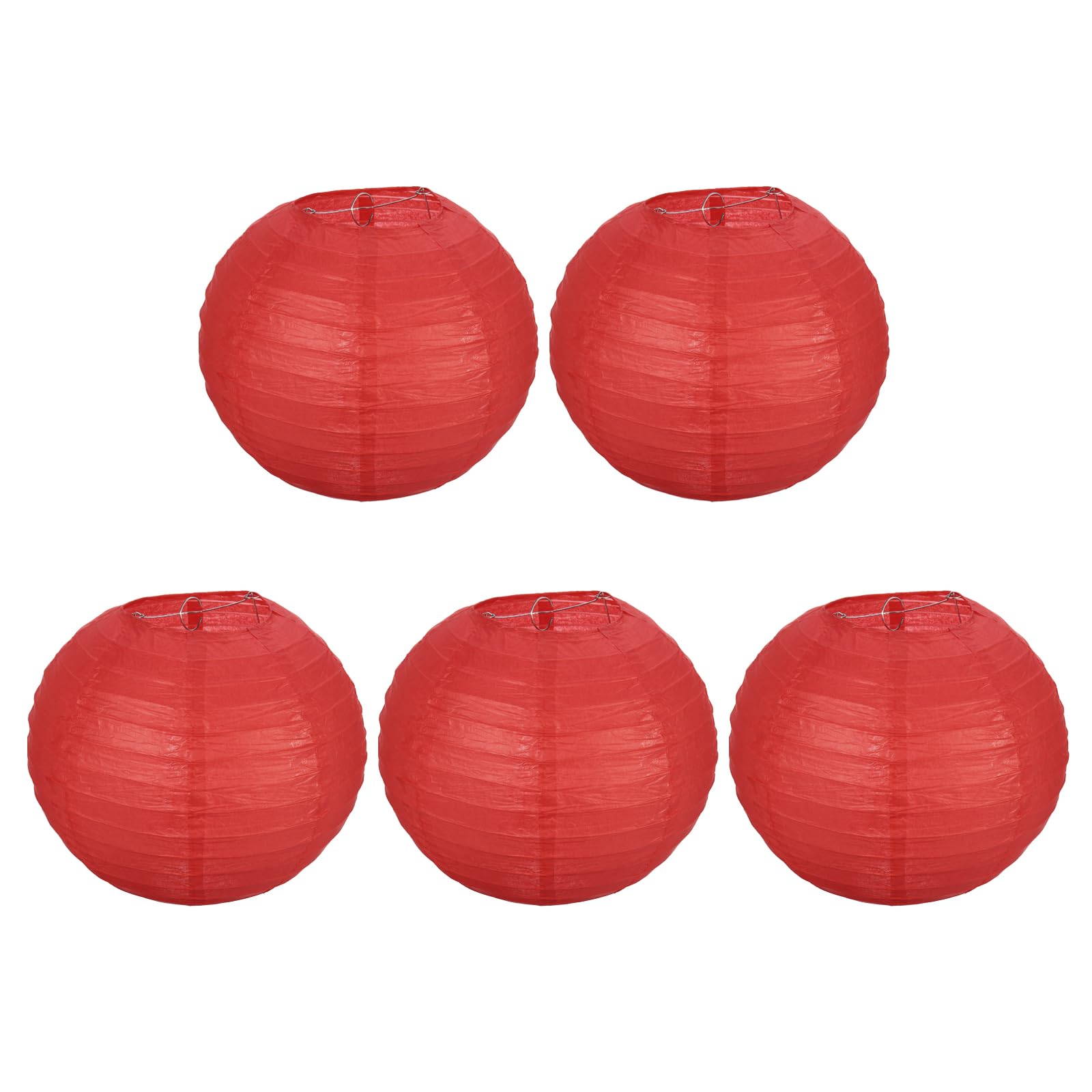 PATIKIL 5 Lanterne Di Carta Cinesi Rotonde, 20 Cm, Rosso Rosa, Per Decorazioni Feste, Matrimoni, Compleanni, Natale, Interni/Esterni - 3
