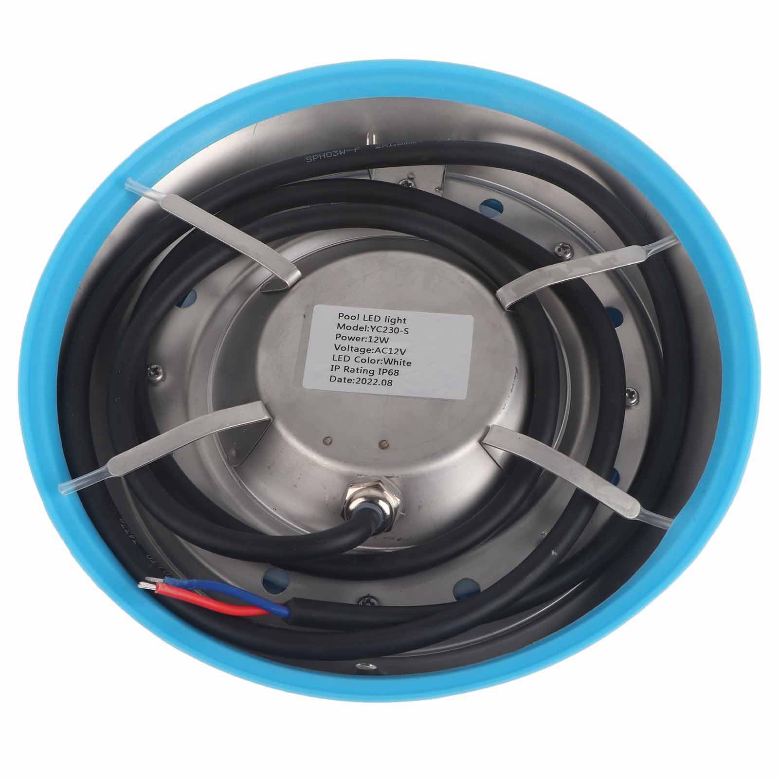 Cocoarm LED-Schwimmbadleuchte, Edelstahl-Unterwasserwandleuchte, AC12 V, IP68, Weißes Licht, 28 cm, Poolbeleuchtung für Hotelschwimmbäder, Aquarien und Teiche (12W)