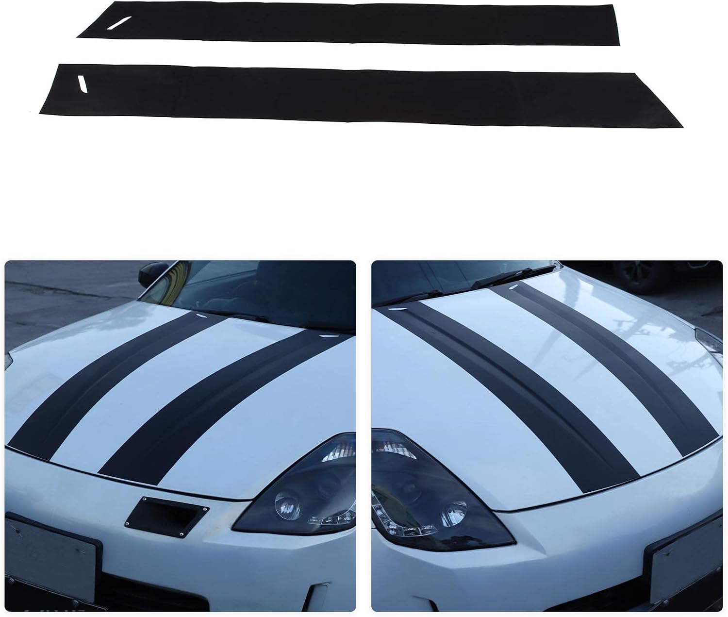 Body Rear Side Fender Decals Sticker Polyvinyl Chloride Compatible with Nissan 350Z Z33 2003 2004 2005 2006 Body Waistline Side Skirt Decorative Sticker (Engine Cover Decals Sticker 2PCS)
