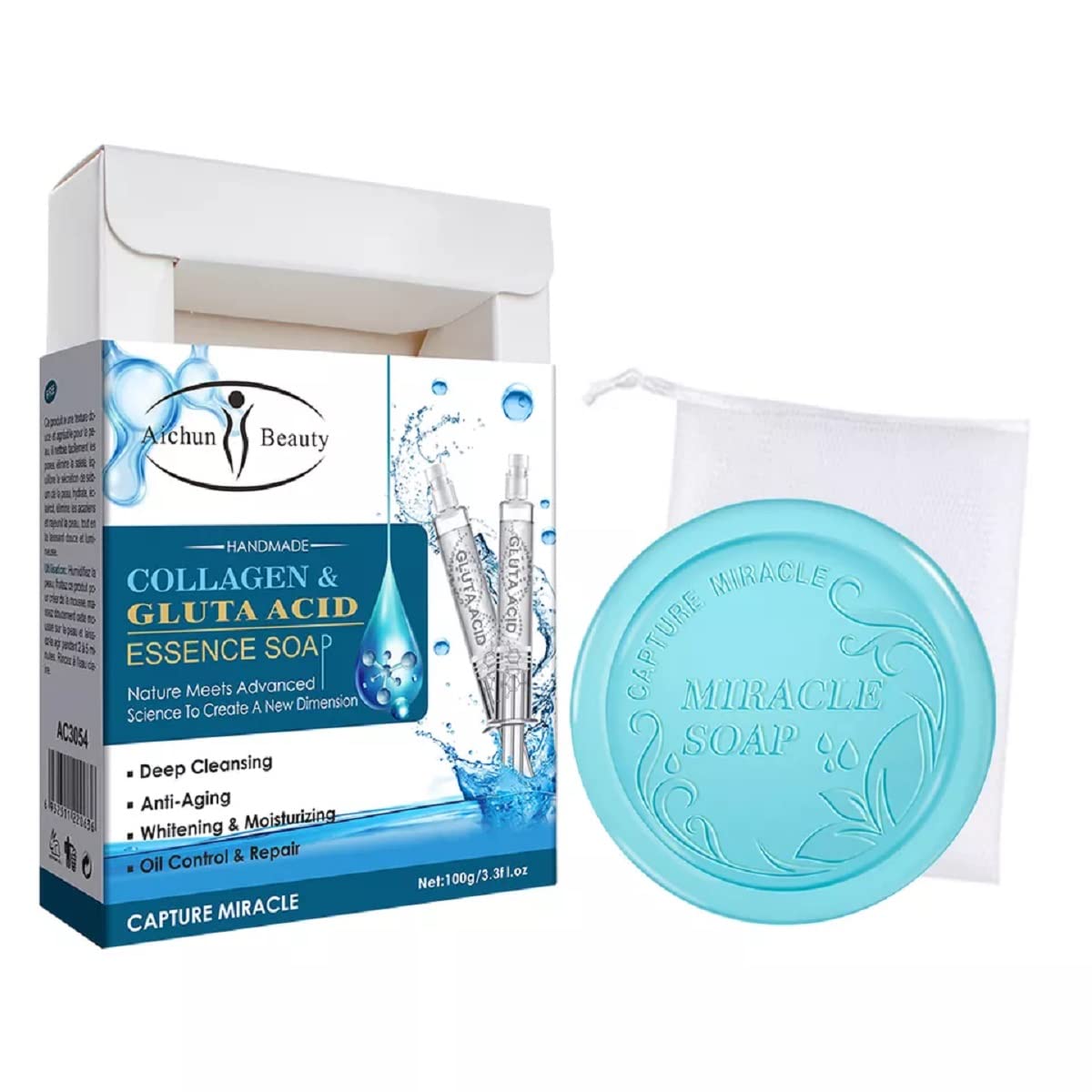 LooLoon Skin Lightening Soap Bar Collagen & Glutathione, 5 Soaps: Fast Acting Skin Lightening Soap for Dark Skin, Dark Spots and Intimate Areas