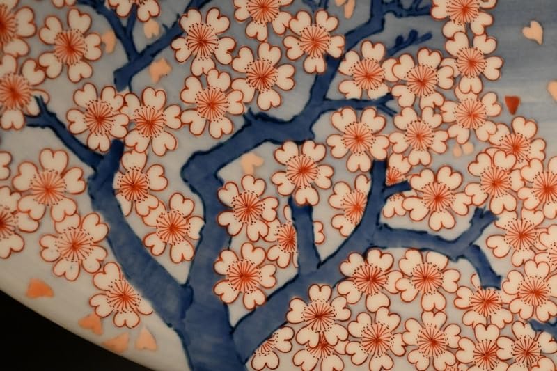 Amazon.co.jp: 伊万里焼 大鉢 □青木妙子作 虎仙窯 鉢桜舞に鶴 祝