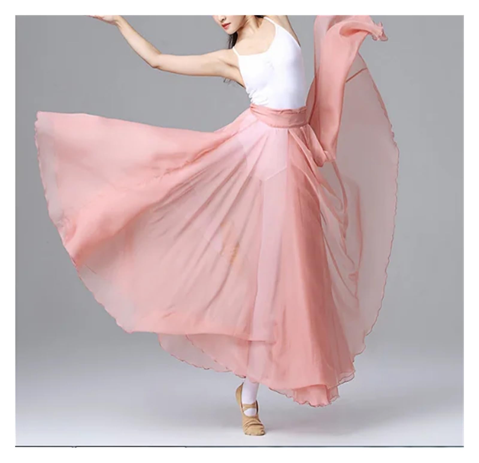 Falda Swing Grande,Falda Swing Larga Bailarina， Falda de Gasa for práctica de Ballet romántica for niñas Adultas