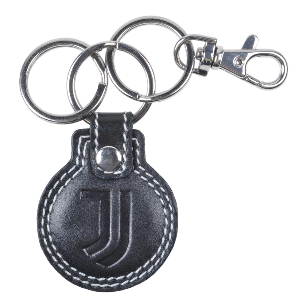 Imma Portachiavi Calcio Juve Tondo Pelle Nero Bianco Uomo TU