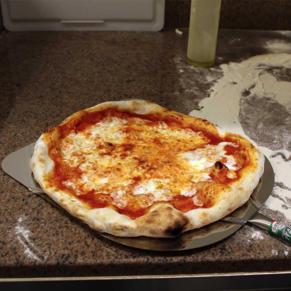 Giemme Set Completo Pale da Pizza Acciaio 33 cm Forno 100-110 cm Pala Rettangolare 33×38 cm Palino Tondo Ø22 cm Manico 112 cm