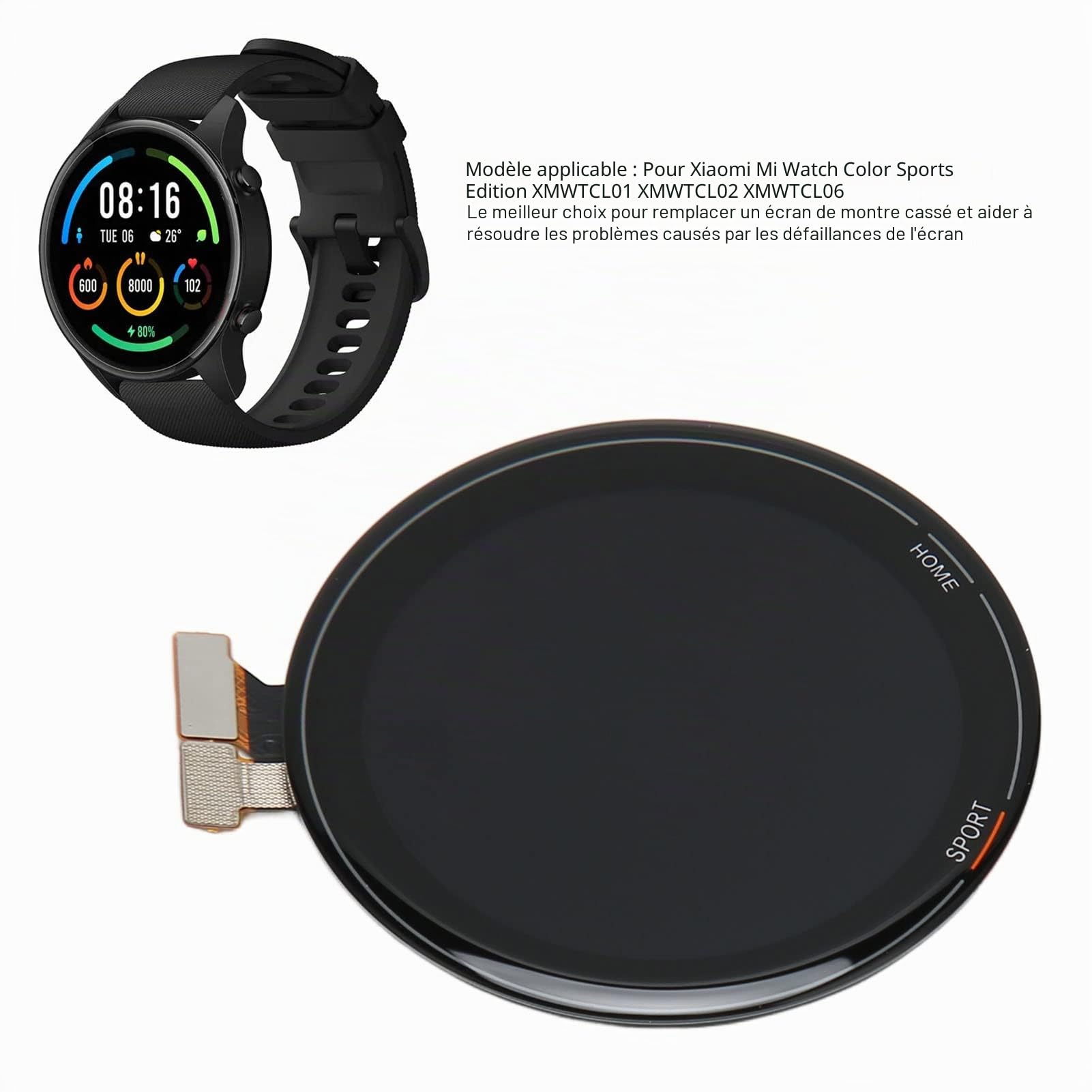 pour Xiaomi-Mi Watch, écran Tactile | écran Tactile | écran Tactile | 1,39 Pouces | Numériseur | pour Xiaomi Mi Watch | édition Sport Couleur XMWTCL01 XMWTCL02 XMWTCL06