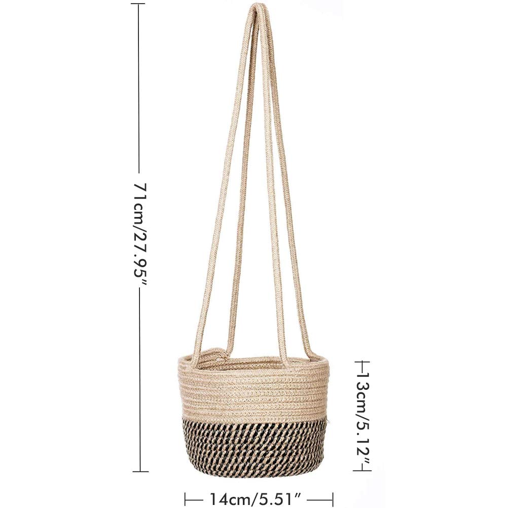 Smosyo Macrame hanging basket plant hanger-hanging flower pot with cotton rope plant holder plant hanger flower pot hanger for indoor outdoor wall decoration - Image 2