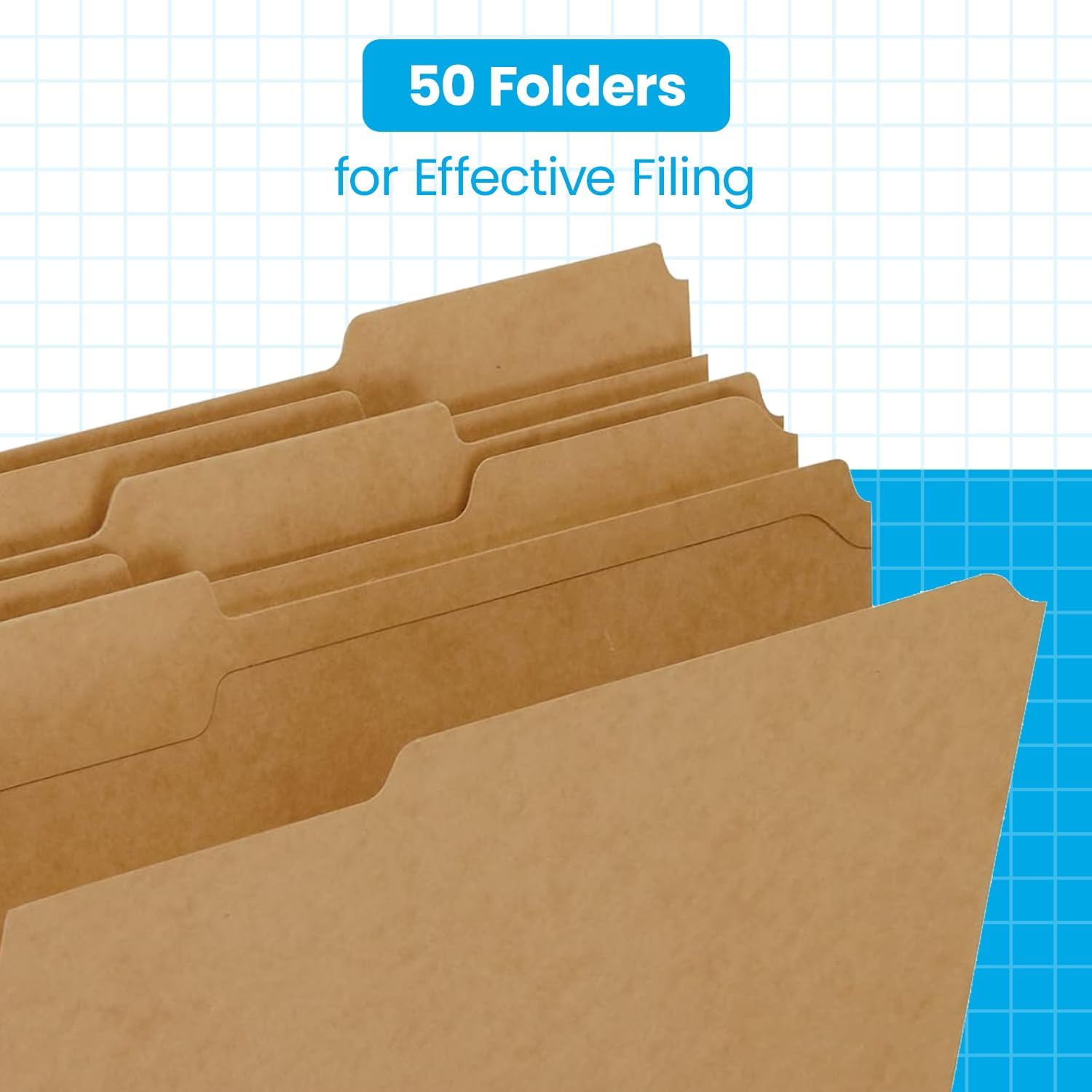 Pendaflex Fastener File Folders - 2 Prong File Folder Fasteners for Secure Paper Storage - Manila Folders with 1/3 Cut Tabs - Ideal for Office, Home & School Use - Brown Color - 50 Folders (Pack of 1)