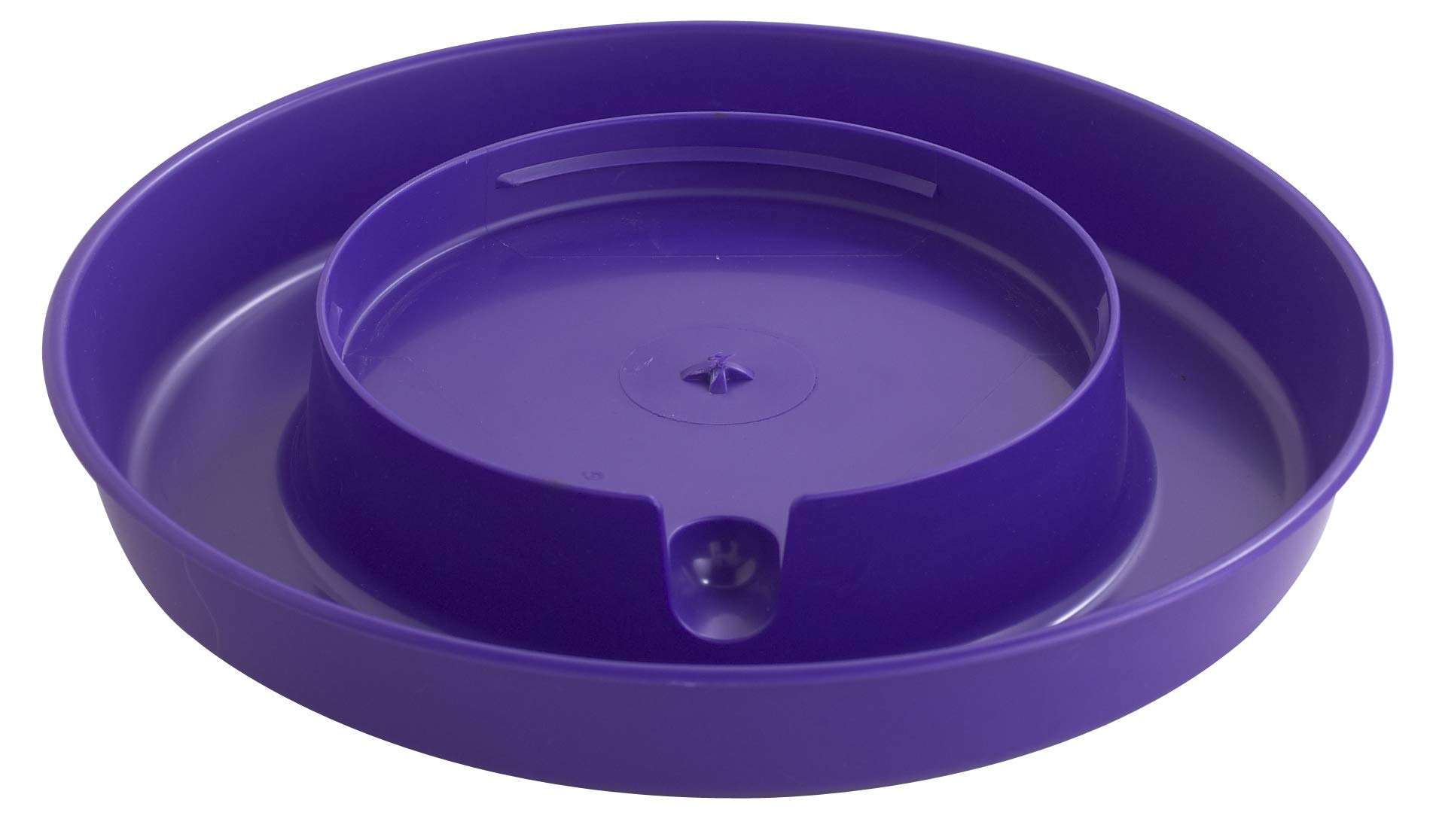 Little Giant® Screw-On Poultry Waterer Base | Heavy Duty Plastic Water Tray Base for Container | Chicken Waterer Screw On Base | 1 Gallon | Purple
