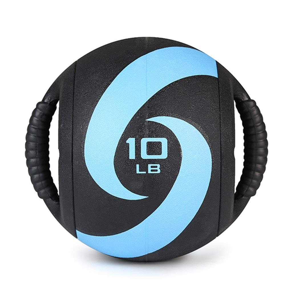 Pelota Medicinal Balón Medicinal De Fitness Binaural, Pelota De Goma Elástica, Equipo De Entrenamiento De Fuerza Deportivo para Gimnasio En Casa, Antideslizante Y Cómodo, 6lb-20lb