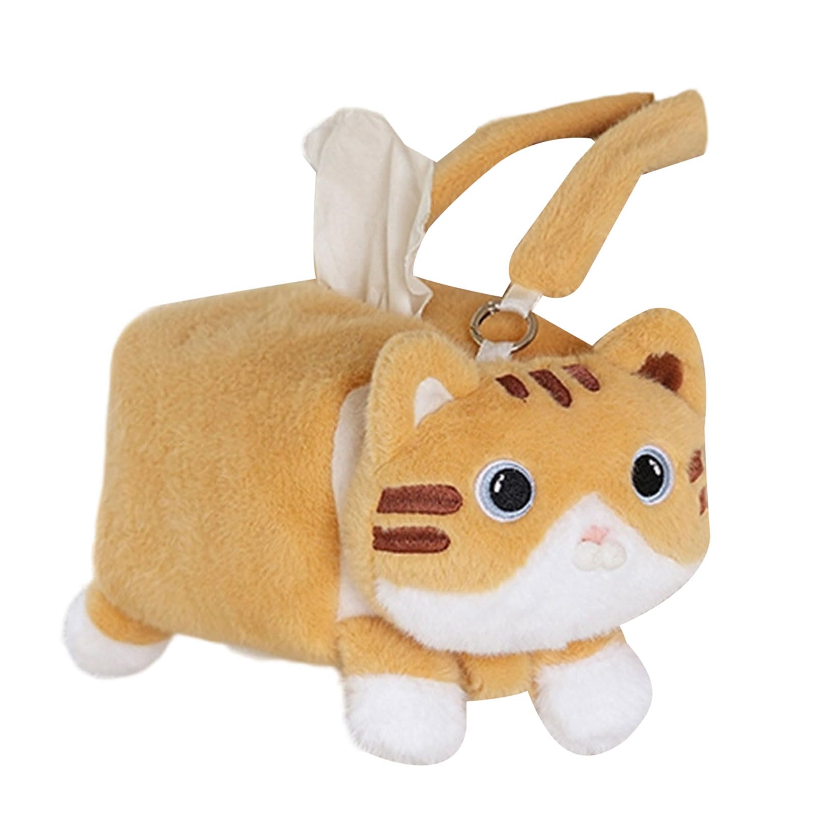 Car Tissue Holder with Hanging Feature for Seat Back Portable Organizers Practical Use Plush Tissue Box
