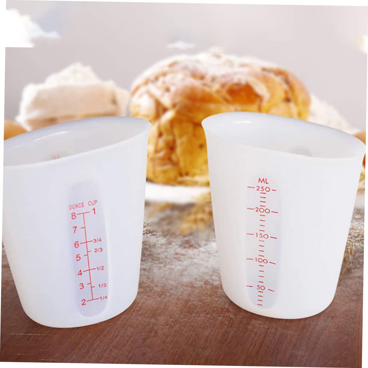 PRETYZOOM 6 Pièces gobelet doseur tasses à mesurer souples pot à mesurer verre mesureur measuring cups résine epoxy transparente gobelet en silicone récipient à liquide avec graduations