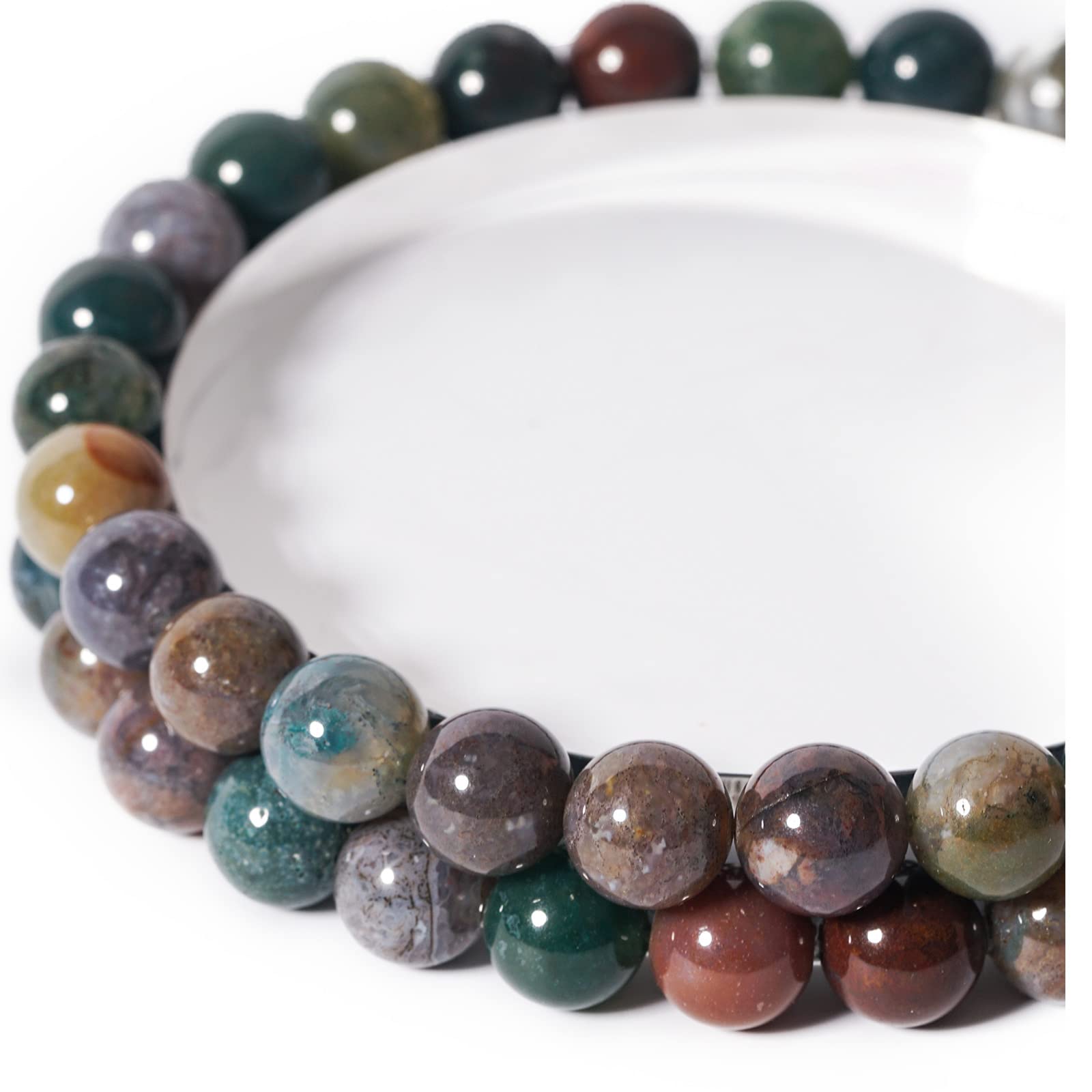 Natural Indian Agate Round Beads 10mm 35Pcs for DIY Jewelry Making