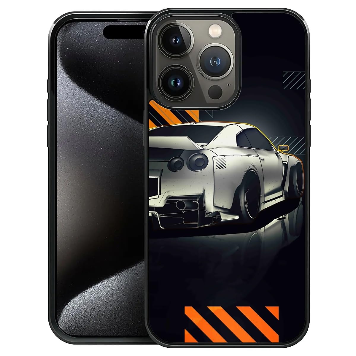 Pinsheng Case Compatible with iPhone 16 Pro Max,Super Car Covers for Men/Boys,Four Side Frame Anti-Skid Soft Silicone Shockproof Protective Case for