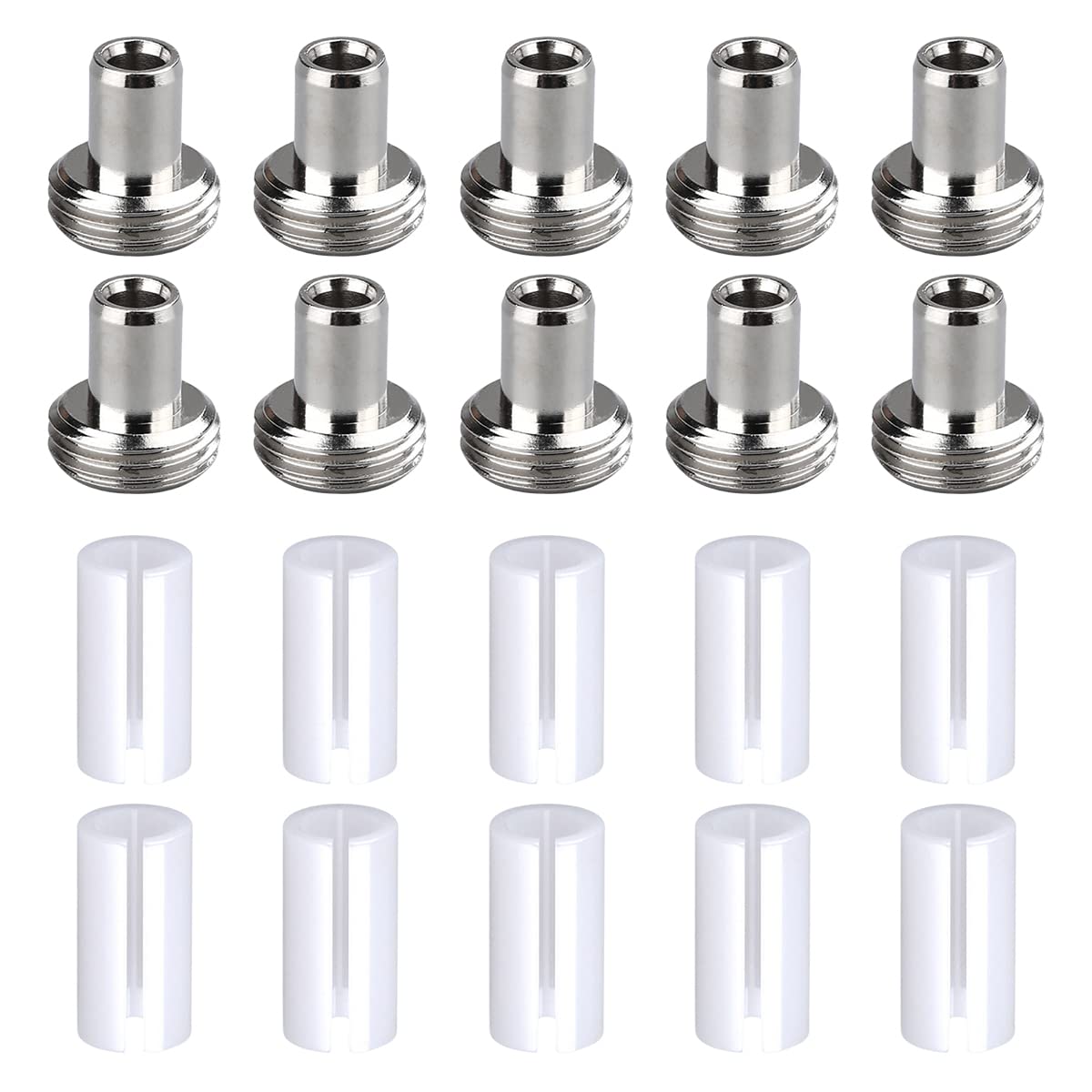 WANGCL 20 PCS Optic Ceramic Sleeve Adapter Fiber Optical Tools for Visual Fault Locator Fiber Tester 10 Ceramic Tube Sleeves and 10 Fitting Connectors