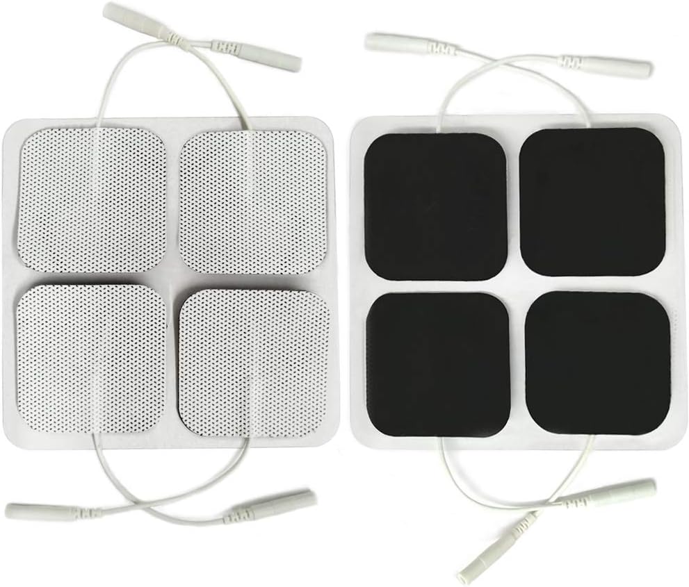 EasyHome Tens Machine Pads 8 Pads of 2"x2" TENS Unit Reuseable Self