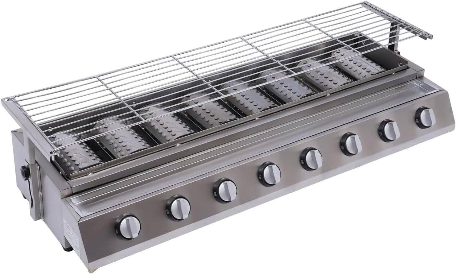 Drmoxin 32''/42'' Tabletop Gas Grill, Commercial LPG Gas BBQ Grill,Professional Barbecues Griddle, 6/8 Independent Switches Gas Grill, for Outdoor Camping or Picnicking B