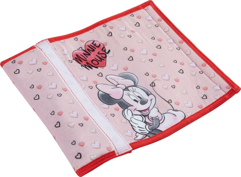 Correa de cinturón de coche rosa de Minnie Mouse, cierre de velcro