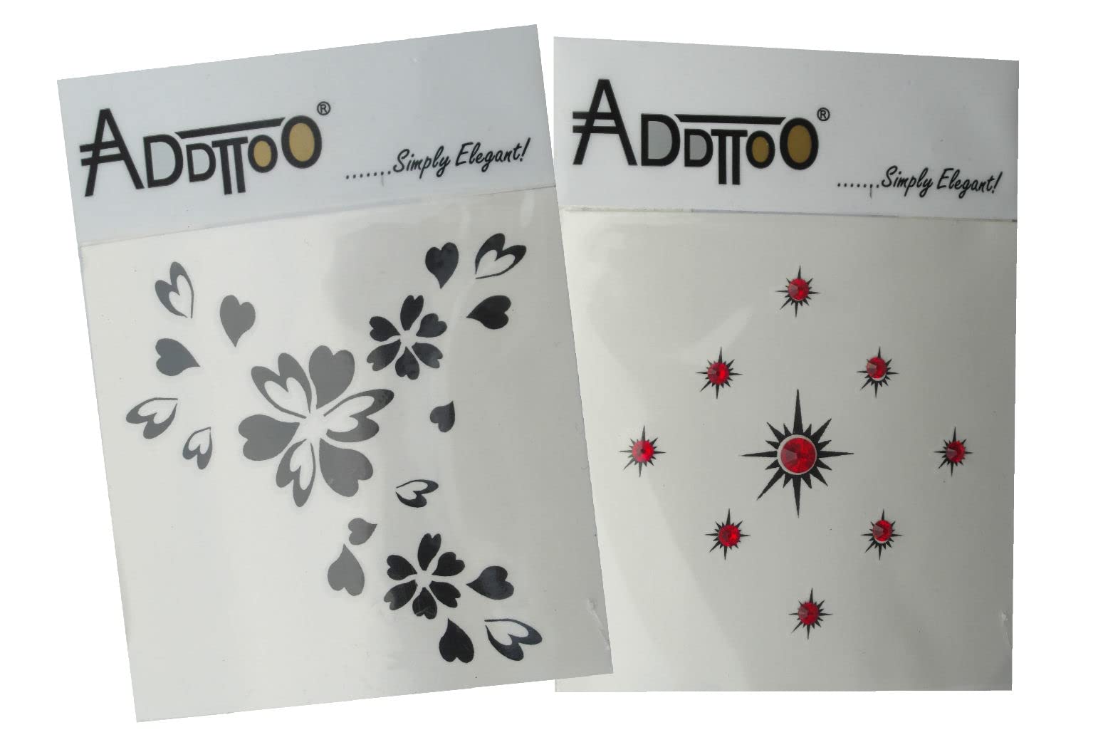 Black Crystals Tattoo with Swarovski Elements, 2 Pieces Box Set