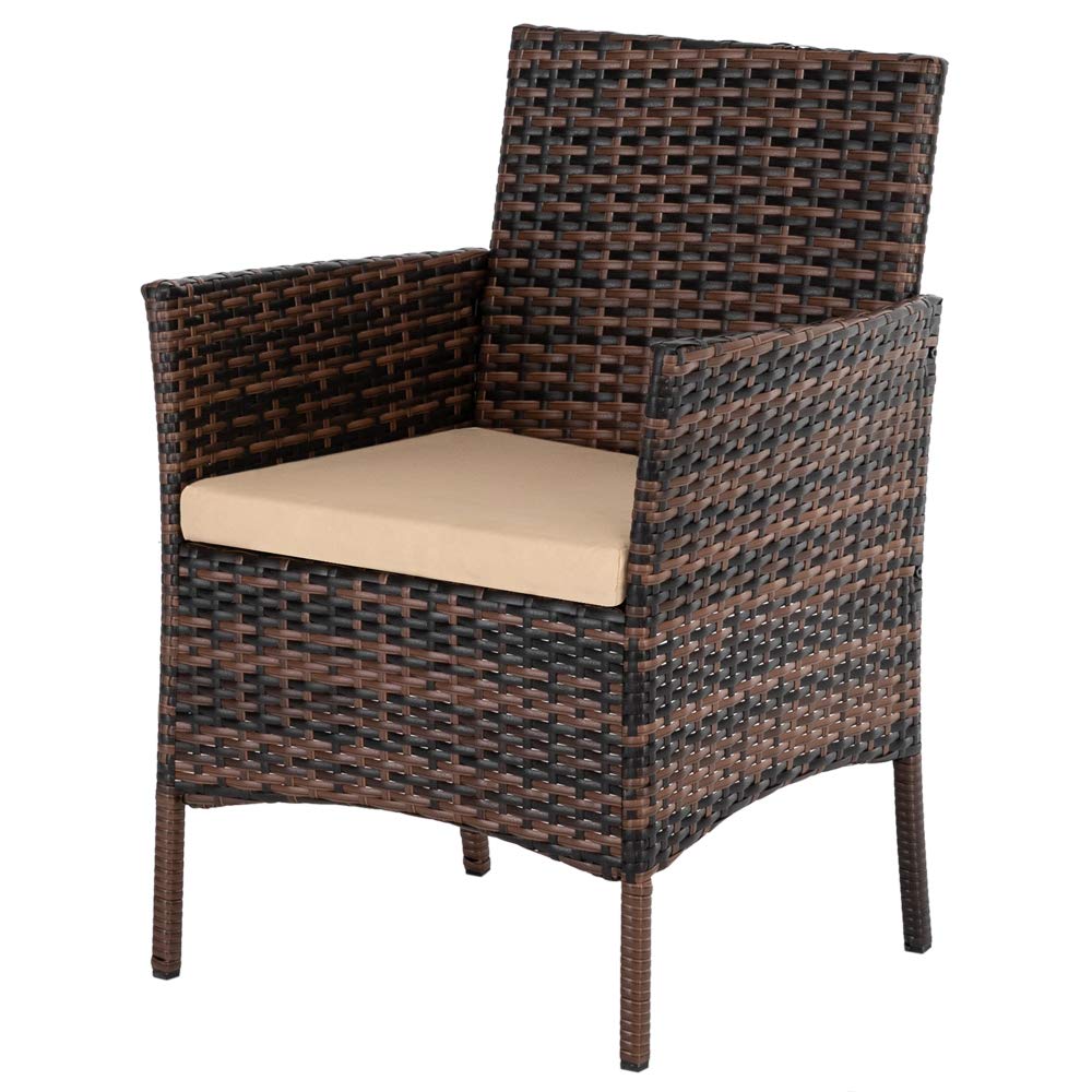 Alightup Ensemble Salon de Jardin Exterieur en Resine 4 Meubles Résine Tressée Ensemble Table et Chaises Coussins d´Assise Amovibles Canapé 1 Table en Verre Trempé Gain de Place