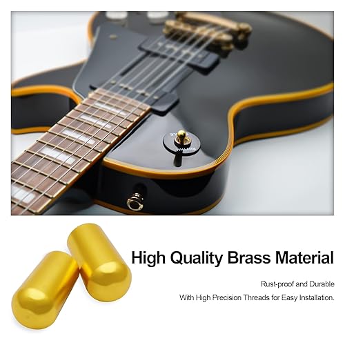 Miniatura 29 de MAXCHEER Interruptor de palanca de 3 vías para guitarra LP de latón SAE 8-32 con rosca de EE. UU., perilla para interruptor Gibson Les Negro