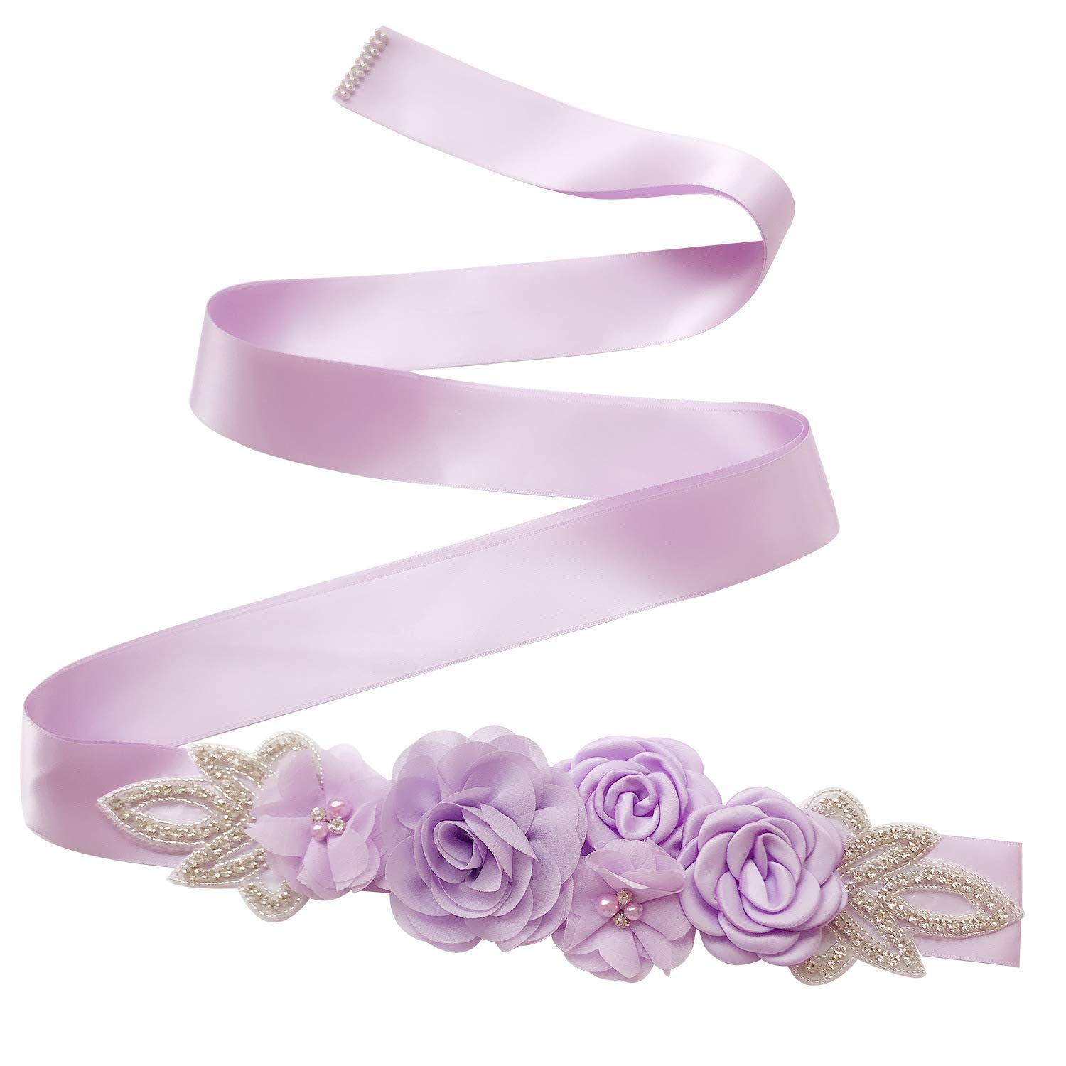Ulalaza Bridal Crystal Sashes Wedding Belt Sash with Rhinestones Women Prom Evening Dress Decorative Waistband