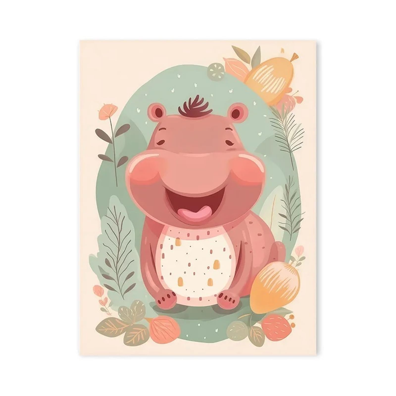 Affiche lion girafe renard anti-déchirure en toile 40x60cm pour bébé