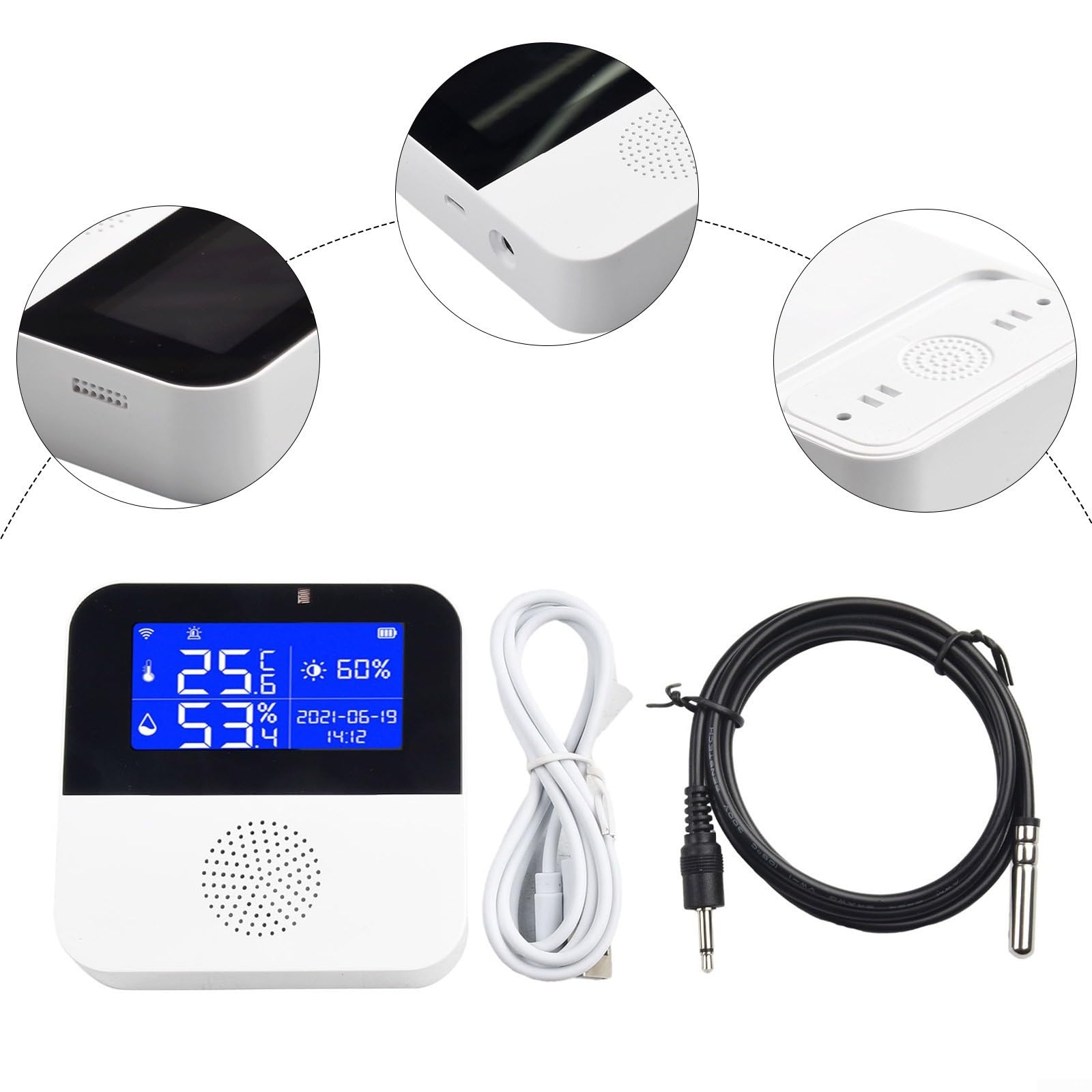 WiFi Temperature Sensor With Waterproof External Probe,Tuya