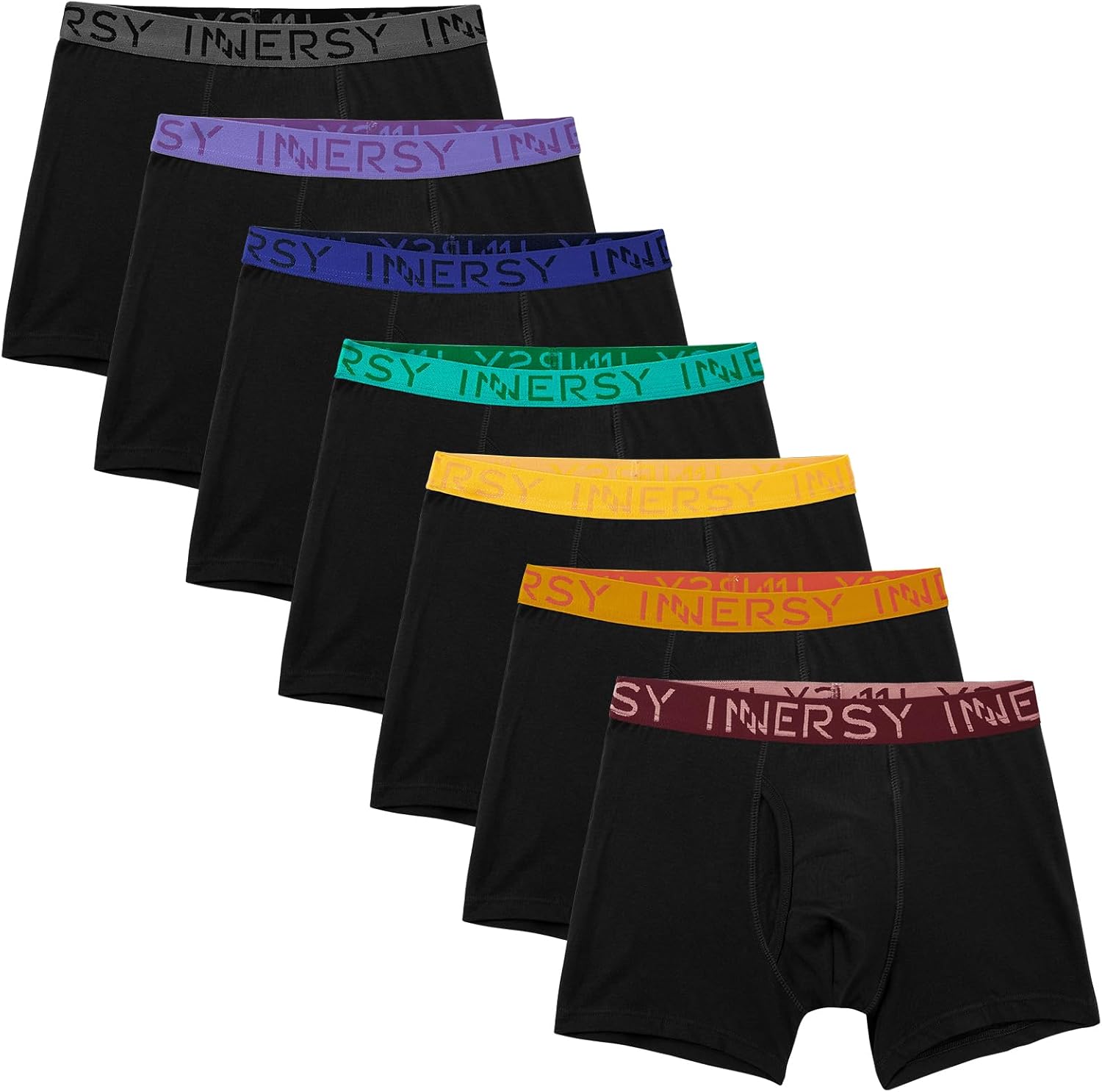 INNERSY Boys' Boxer Briefs Cotton Breathable Underwear for 8-18 Teens 7 Pack
