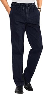 COOFANDY Męskie proste jeansy typu pull-on, jeansy ze stretchem, granatowe, rozmiar S
