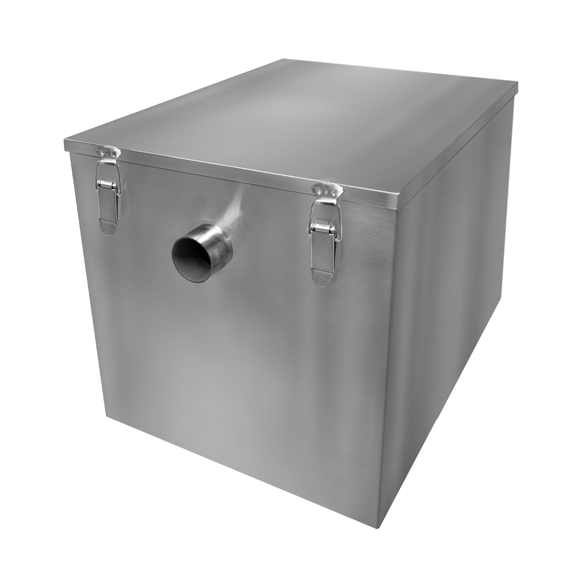 Kommerzieller Fettabscheider, 96 l, Untertischabscheider, 10 kg, Edelstahl, Abfallfett, Wasserabscheider, Filter, Restaurant, Küche, Café, 50 mm Ein- und Auslass, kompakt, 42 cm H x 45 cm B x 52 cm T
