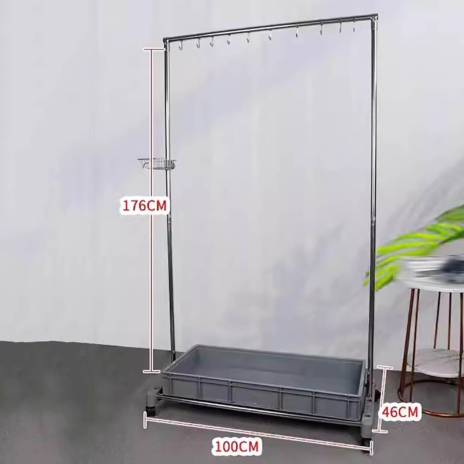 Mobiles Mopp- und Besen-Aufbewahrungsregal, Edelstahl-Mopp- und Besenständer, Mopp-Abtropffläche, Mopp-Rack mit 5 und 10