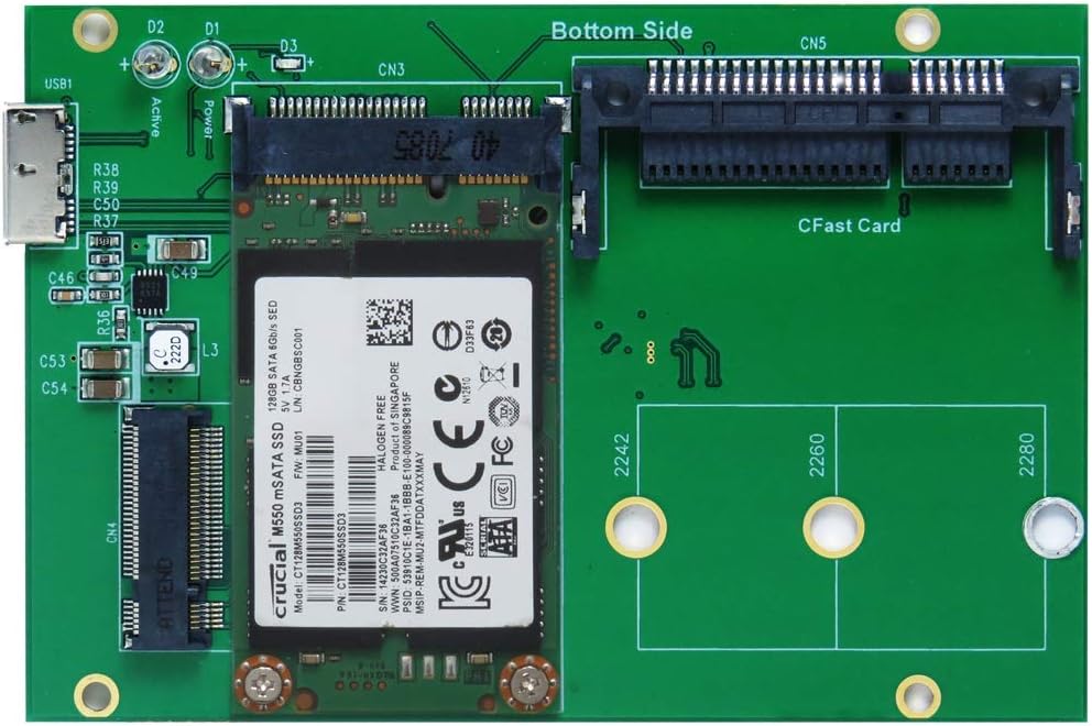 USB 3.1 Micro B to M.2 - mSATA - CFast Card Adapter